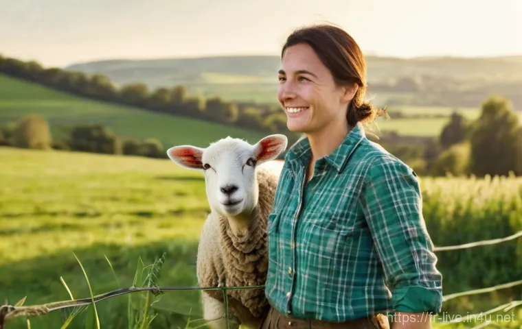 축산업 관련 블로그 운영법 - **Prompt:** "A medium shot of an authentic French farmer, perhaps a woman in her late 30s or early 4...